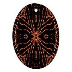 Golden Fire Pattern Polygon Space Ornament (oval) by Mariart