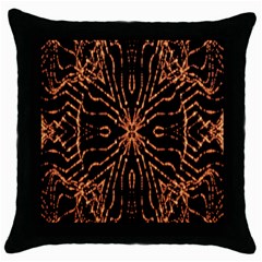 Golden Fire Pattern Polygon Space Throw Pillow Case (black) by Mariart