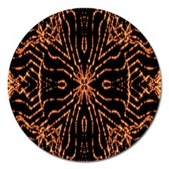 Golden Fire Pattern Polygon Space Magnet 5  (round) by Mariart