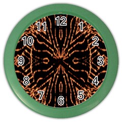 Golden Fire Pattern Polygon Space Color Wall Clocks