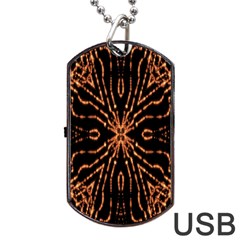 Golden Fire Pattern Polygon Space Dog Tag Usb Flash (one Side) by Mariart