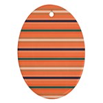 Horizontal Line Orange Ornament (Oval) Front