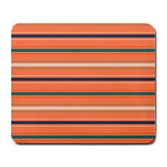 Horizontal Line Orange Large Mousepads by Mariart