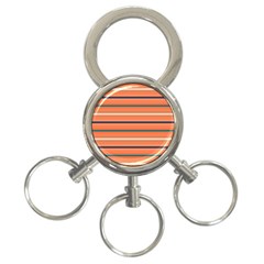 Horizontal Line Orange 3-ring Key Chains