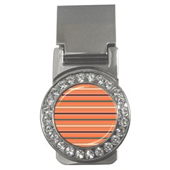 Horizontal Line Orange Money Clips (cz) 