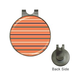 Horizontal Line Orange Hat Clips With Golf Markers by Mariart