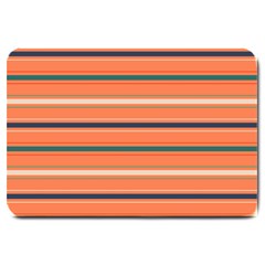 Horizontal Line Orange Large Doormat 