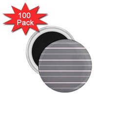 Horizontal Line Grey Pink 1 75  Magnets (100 Pack) 
