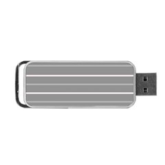 Horizontal Line Grey Pink Portable Usb Flash (one Side)