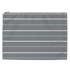 Horizontal Line Grey Pink Cosmetic Bag (xxl) 