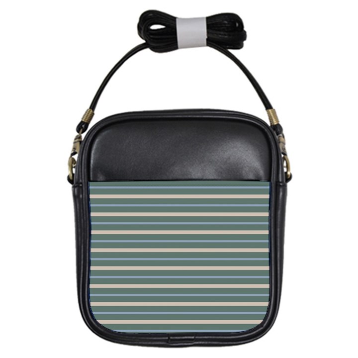 Horizontal Line Grey Blue Girls Sling Bags