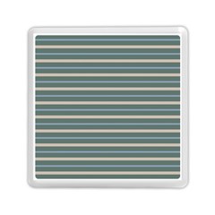 Horizontal Line Grey Blue Memory Card Reader (square)  by Mariart