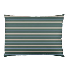 Horizontal Line Grey Blue Pillow Case (two Sides)