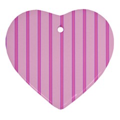 Line Pink Vertical Ornament (heart) by Mariart