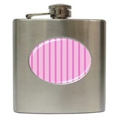 Line Pink Vertical Hip Flask (6 Oz) by Mariart