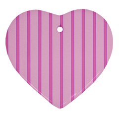 Line Pink Vertical Heart Ornament (two Sides) by Mariart