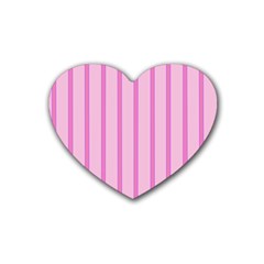 Line Pink Vertical Rubber Coaster (heart) 