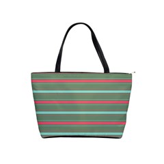 Horizontal Line Red Green Shoulder Handbags