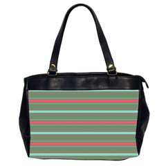 Horizontal Line Red Green Office Handbags (2 Sides) 