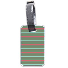 Horizontal Line Red Green Luggage Tags (two Sides) by Mariart