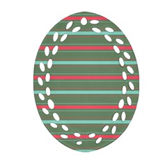 Horizontal Line Red Green Ornament (oval Filigree)