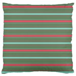 Horizontal Line Red Green Large Cushion Case (Two Sides) Back