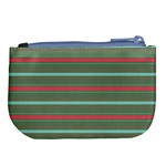 Horizontal Line Red Green Large Coin Purse Back