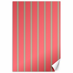 Line Red Grey Vertical Canvas 12  X 18   by Mariart