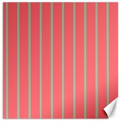 Line Red Grey Vertical Canvas 20  X 20   by Mariart