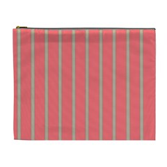 Line Red Grey Vertical Cosmetic Bag (xl) by Mariart