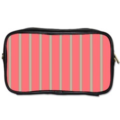 Line Red Grey Vertical Toiletries Bags by Mariart