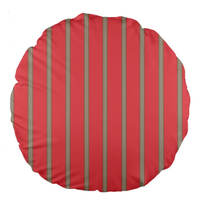 Line Red Grey Vertical Large 18  Premium Round Cushions