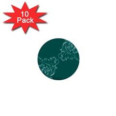 Leaf Green Blue Sexy 1  Mini Buttons (10 pack) 