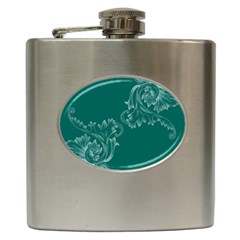 Leaf Green Blue Sexy Hip Flask (6 oz)