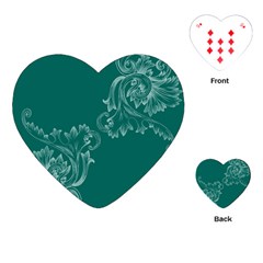 Leaf Green Blue Sexy Playing Cards (heart) 