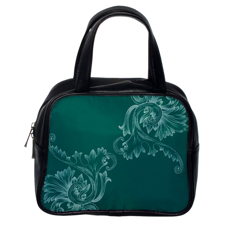 Leaf Green Blue Sexy Classic Handbags (One Side)