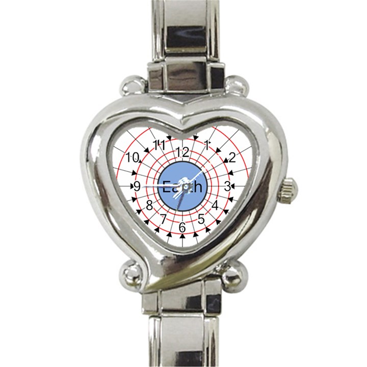 Magnetik Earth s Gravitational Line Triangle Heart Italian Charm Watch