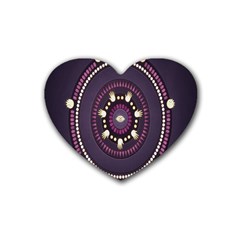 Mandalarium Hires Hand Eye Purple Rubber Coaster (heart)  by Mariart