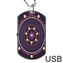 Mandalarium Hires Hand Eye Purple Dog Tag Usb Flash (two Sides) by Mariart