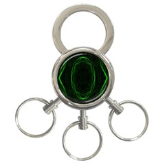 Green Foam Waves Polygon Animation Kaleida Motion 3-ring Key Chains by Mariart