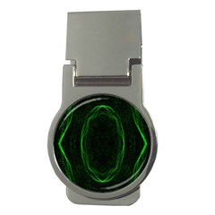 Green Foam Waves Polygon Animation Kaleida Motion Money Clips (round) 