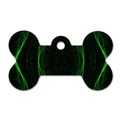 Green Foam Waves Polygon Animation Kaleida Motion Dog Tag Bone (one Side)