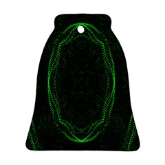 Green Foam Waves Polygon Animation Kaleida Motion Bell Ornament (two Sides)
