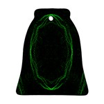 Green Foam Waves Polygon Animation Kaleida Motion Bell Ornament (Two Sides) Back