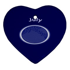 Moon July Blue Space Ornament (Heart)