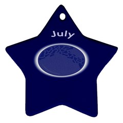 Moon July Blue Space Ornament (Star)