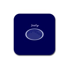 Moon July Blue Space Rubber Square Coaster (4 pack) 