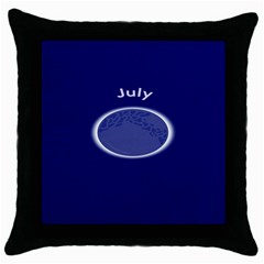 Moon July Blue Space Throw Pillow Case (Black)