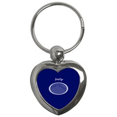 Moon July Blue Space Key Chains (Heart) 