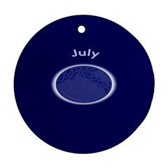 Moon July Blue Space Round Ornament (Two Sides)